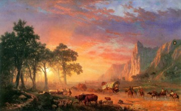 Cattle Cow Bull Painting - Albert Bierstadt the oregon trail bulls